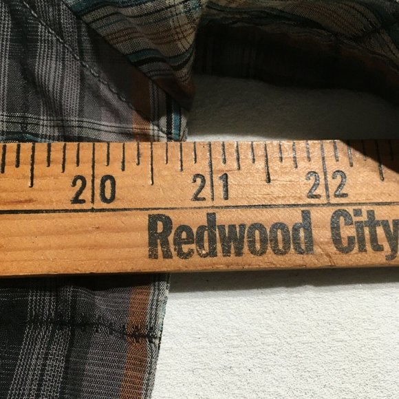 #61 Button Up Pearl Snap Plaid Western Shirt Men's Sz Medium Coastal Long Sleev - Picture 5 of 9